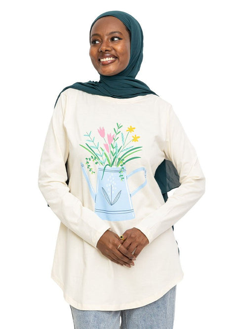 Creamy Printed Long - Sleeve Design 8 - Khotwh